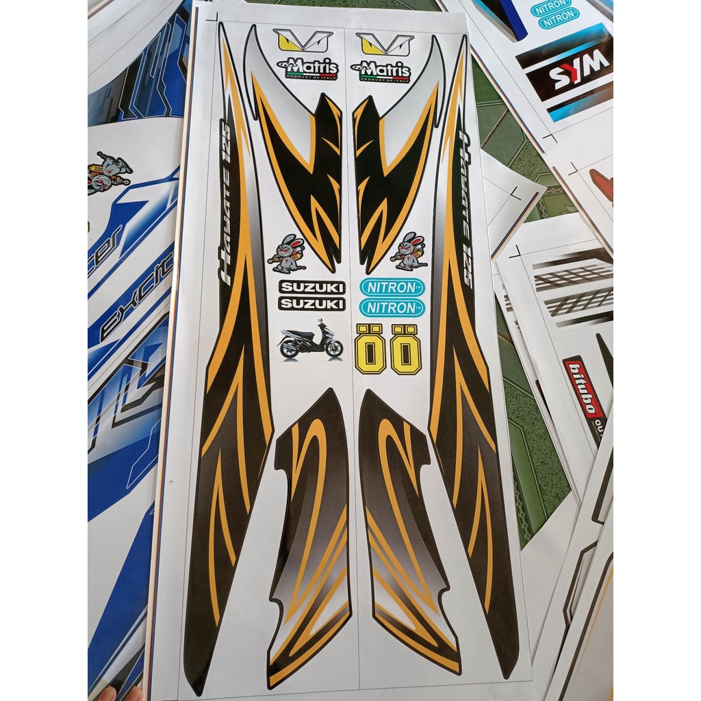 Tem rời hayate 125 vàng đen 211