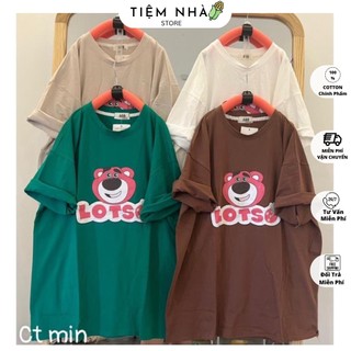 [Rẻ vô địch] Áo Thun 3158 Cotton Khô Form Rộng Nam Nữ Unisex Gấu Lotso M1