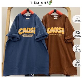 [Rẻ vô địch] Áo phông tay lỡ cotton khô 3158 Form Rộng Unisex CAUSE