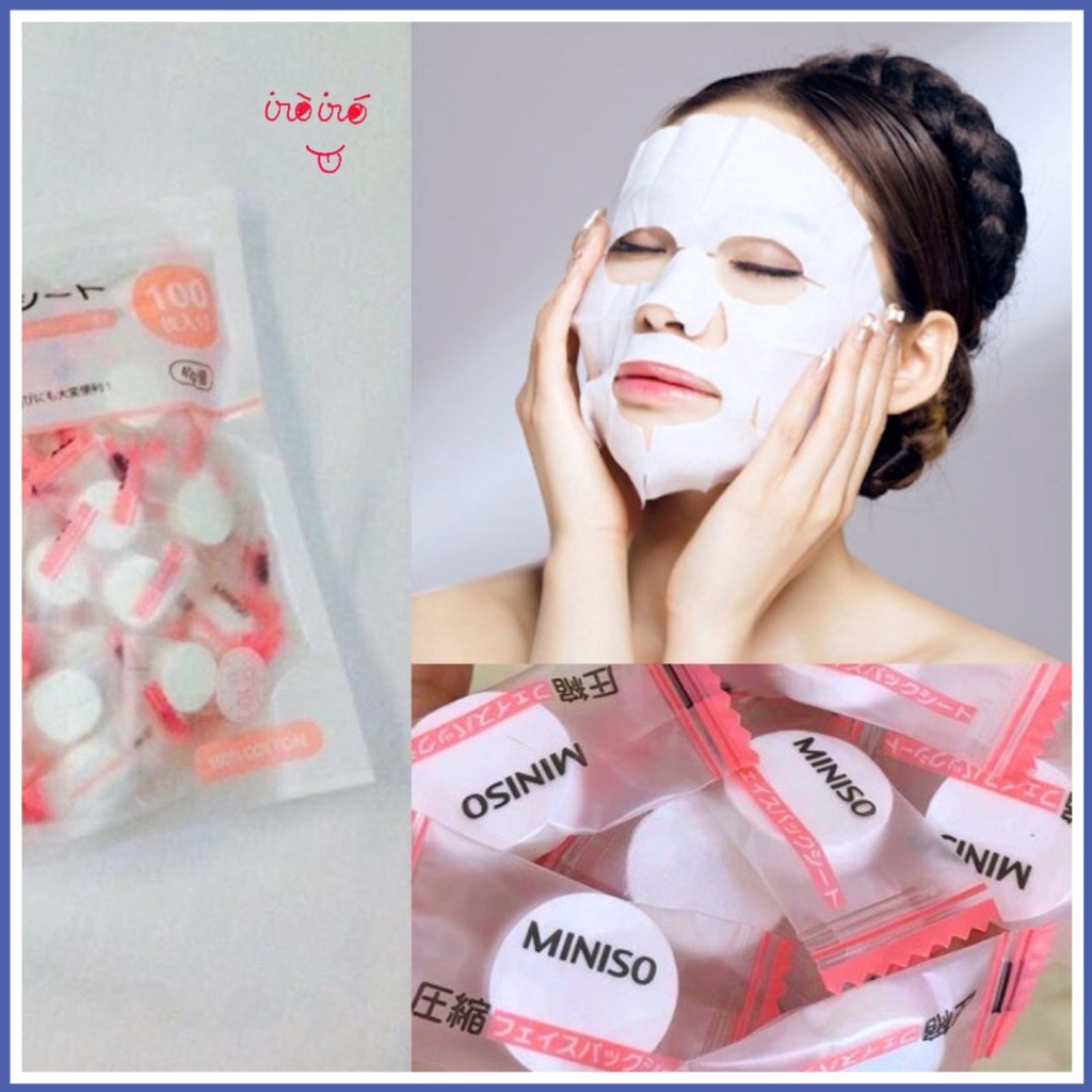 Mặt nạ viên nén Miniso làm lotion mask Nhật Bản