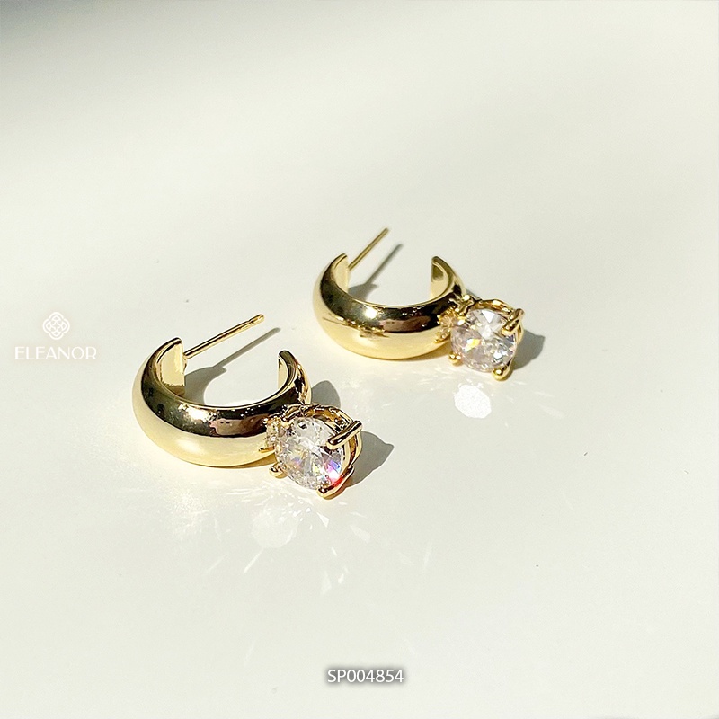 Bông tai nữ Eleanor Accessories viền chữ C phụ kiện trang sức nữ tính đính đá nhỏ xinh