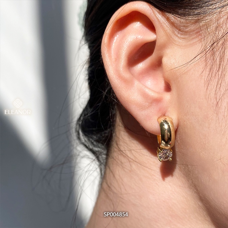 Bông tai nữ Eleanor Accessories viền chữ C phụ kiện trang sức nữ tính đính đá nhỏ xinh