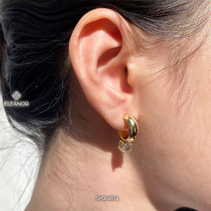 Bông tai nữ Eleanor Accessories viền chữ C phụ kiện trang sức nữ tính đính đá nhỏ xinh