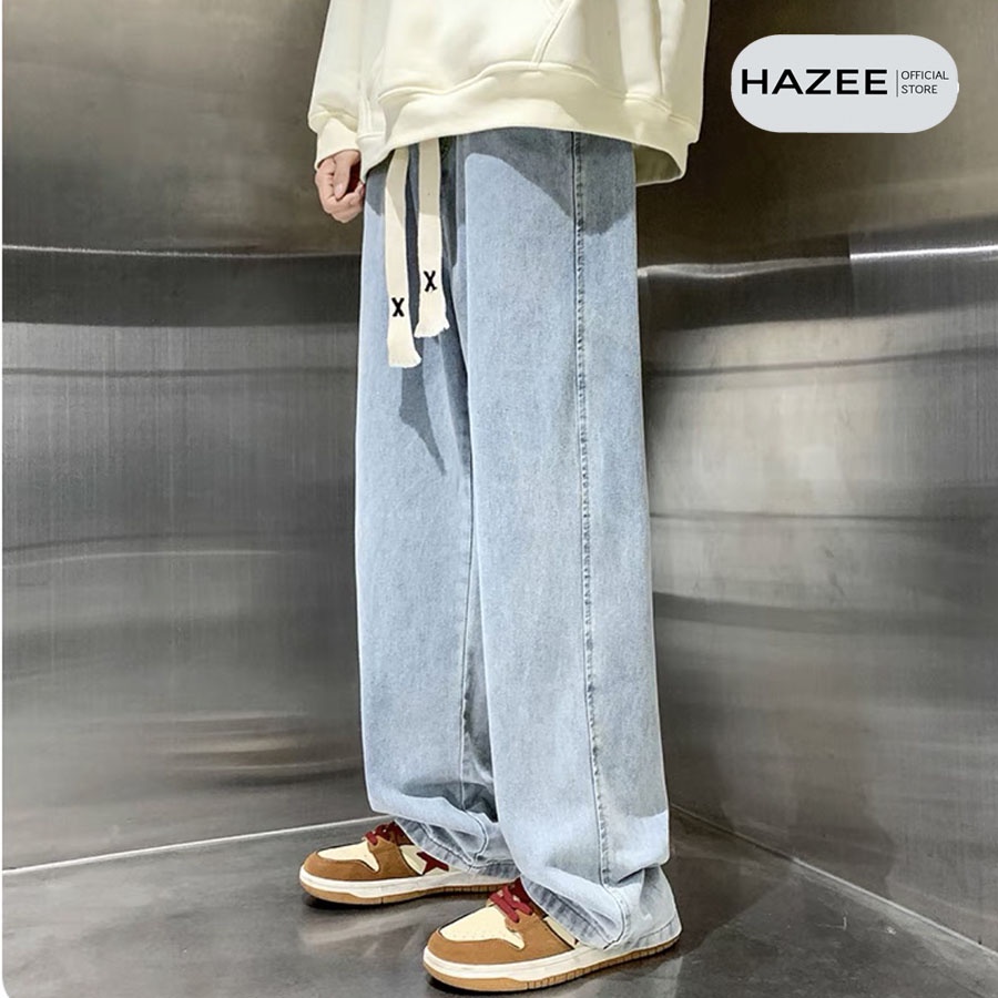 Quần jean xuông HAZEE, quần jean nam ống rộng chất jean cao cấp co giãn mặc thoải mái xu hướng -BST279