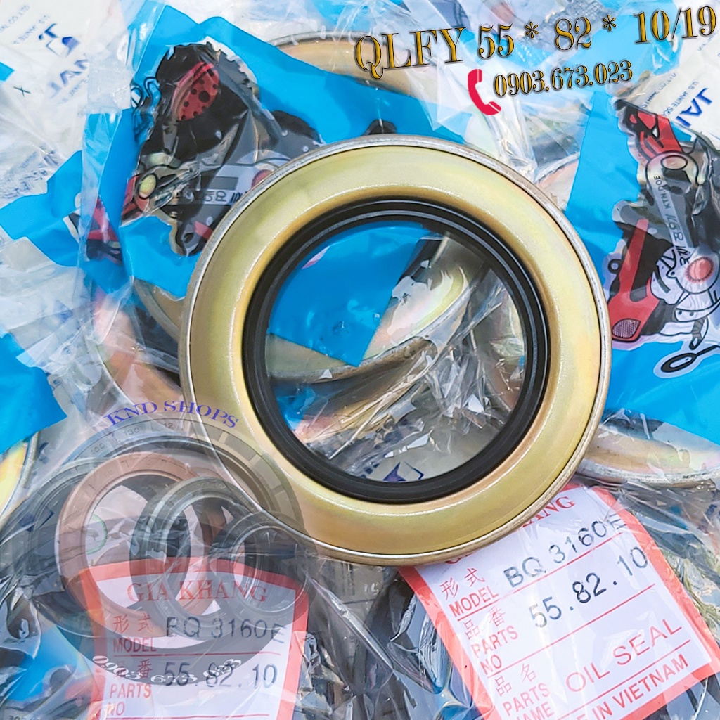 Phốt máy cày xới đất QLFY 55x82x10/19, phụ tùng phớt giàn xới, máy cắt liên hợp Kubota Yanmar Iseki Hinomto John