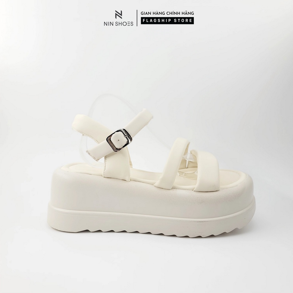 Dép nữ Ninshoes - Dép lê nữ dép bánh mỳ siêu xinh êm chân 2 quai ngang vuông quai hậu