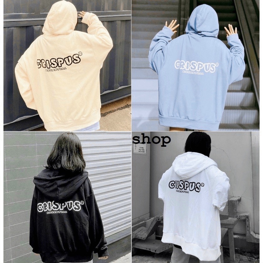Áo KHOÁC Hoodie nữ in chữ CRIS.PUS Ulzzang Unisex có 2 màu đen trắng fomr rộng cực đẹp Hopy_Store