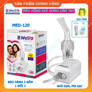 (HỎATỐC-1H) Máy xông mũi họng B.Well Swiss MED-120 độ ồn thấp - Xông khí dung Bwell Med120 nhỏ gọn - Chính hãng Thụy Sỹ