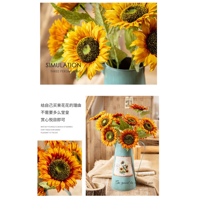 Xô thiếc vintage hoa hướng dương