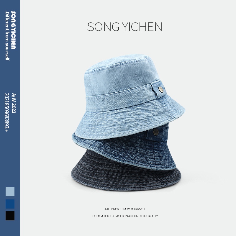 Mũ Bucket Denim Che Nắng Vành Rộng Phong Cách Hàn Quốc Thời Trang Mùa Hè 2023 Mới