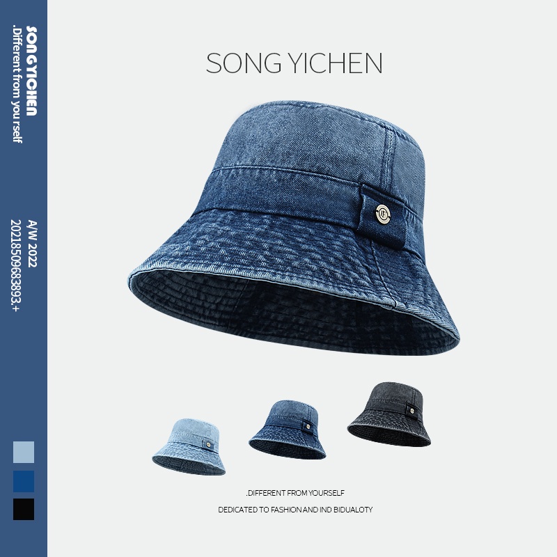 Mũ Bucket Denim Che Nắng Vành Rộng Phong Cách Hàn Quốc Thời Trang Mùa Hè 2023 Mới