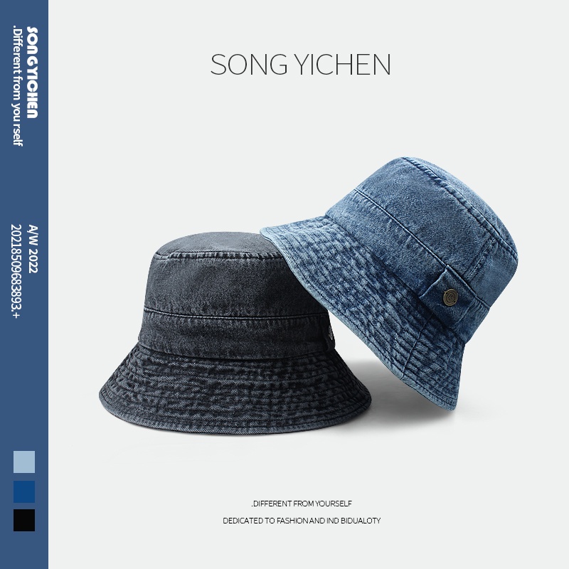 Mũ Bucket Denim Che Nắng Vành Rộng Phong Cách Hàn Quốc Thời Trang Mùa Hè 2023 Mới