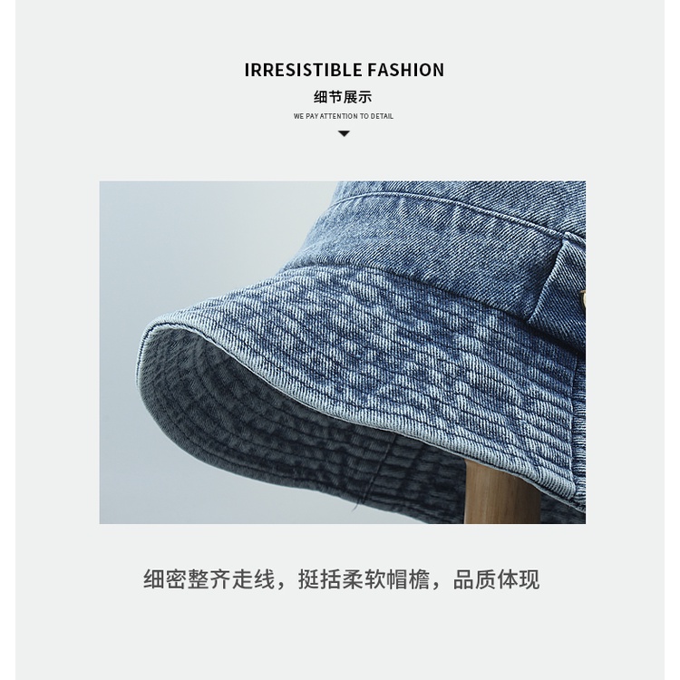 Mũ Bucket Denim Che Nắng Vành Rộng Phong Cách Hàn Quốc Thời Trang Mùa Hè 2023 Mới