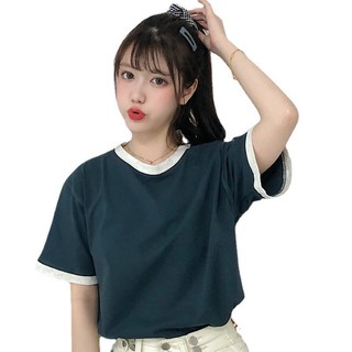 Áo phông thun phối cổ trắng