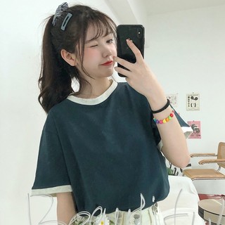 Áo phông thun phối cổ trắng