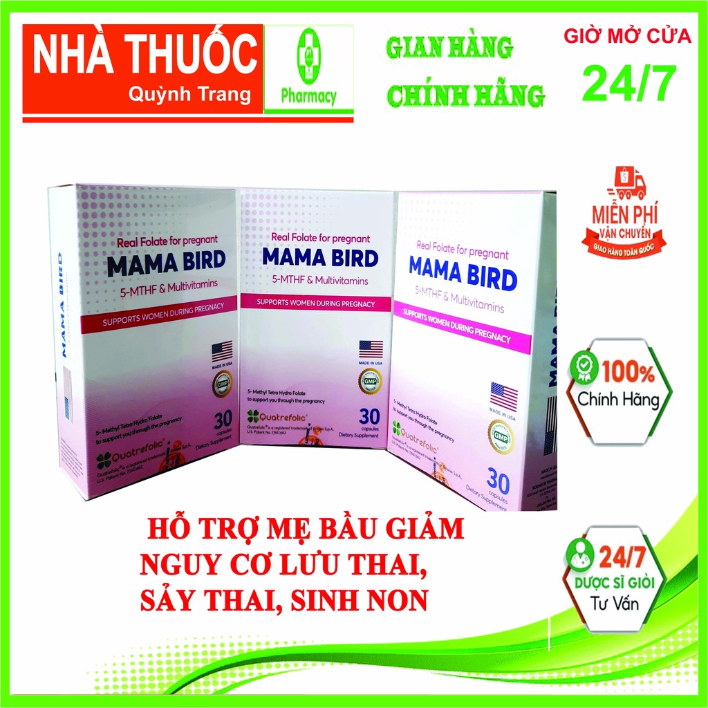 Mama Bird 5MTHF - Tăng thụ thai, bổ trứng,chống dị tật thai nhi và giảm nguy cơ sảy thai,hỗ trợ vô sinh hiếm muộn