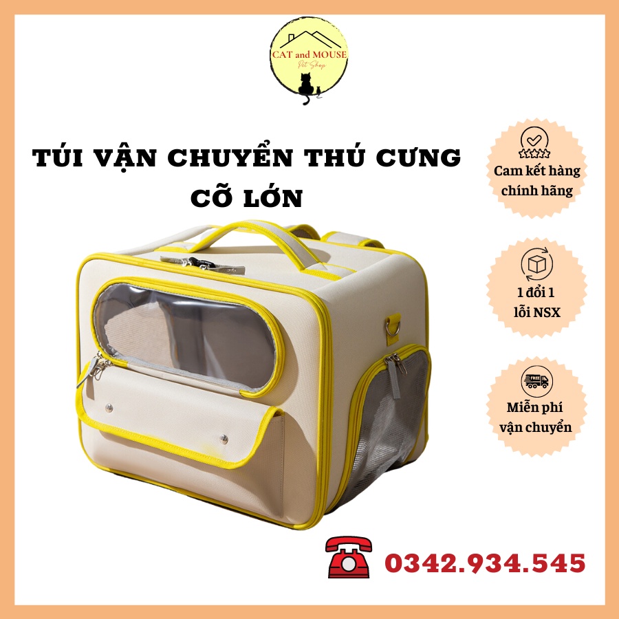 Túi vận chuyển thú cưng cỡ lớn, balo đựng chó mèo size lớn, dễ dàng đưa thú cưng của bạn đi chơi, đi du lịch