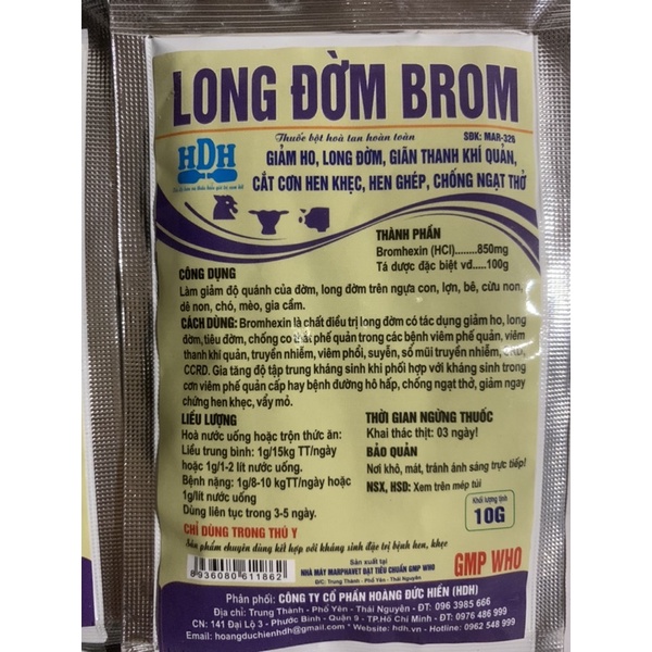 Gói 10g Long đờm brom