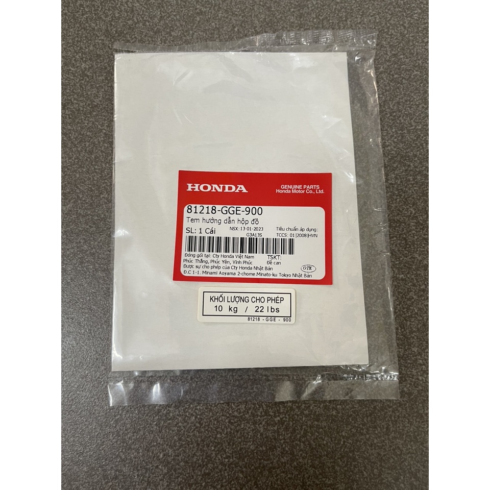 Tem thùng đồ xe future mập 125 future led 125 hàng chính hãng 81218GGE900