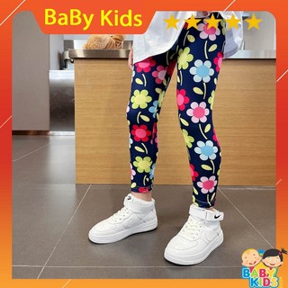 Quần Legging dài họa tiết thun coton 4 chiều vải cotton 100% loại 1 cho bé gái 9 - 41 kg
