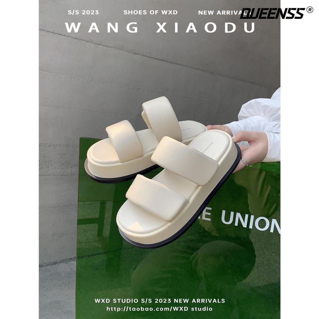 Dép Quai Ngang Đế Dày Tăng Chiều Cao Thời Trang Mùa Hè Phong Cách Mới Cho Nữ