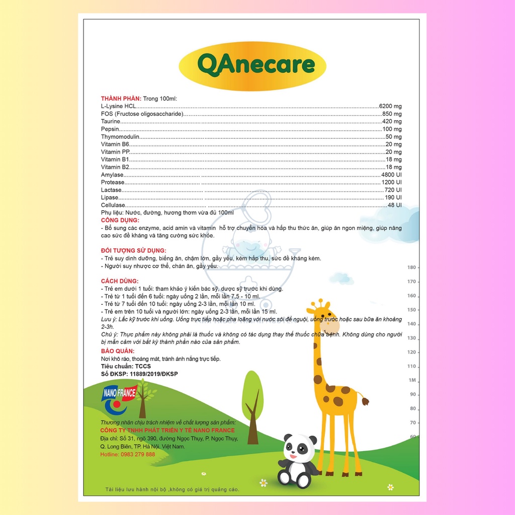 QANECARE giúp bé ăn ngon và tăng đề kháng