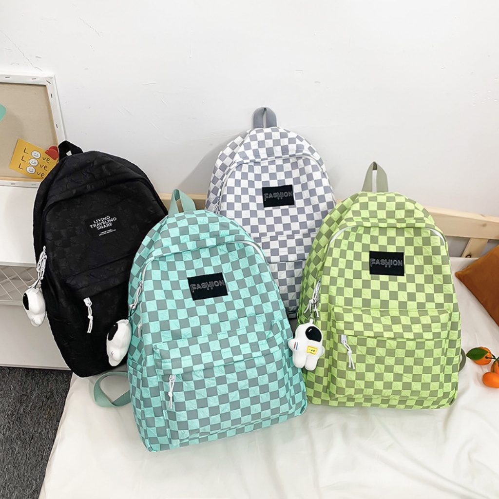 Balo Ulzzang Hàn Quốc kẻ caro đi học nam nữ cặp sách đi chơi đi du lịch đựng laptop thời trang Unisex Belle Bag BL06