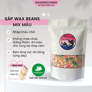 Sáp wax lông mix màu wax beans tẩy lông triệt lông tặng que wax