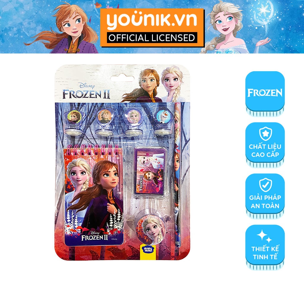Bộ ghi chú kèm mộc 8 món Frozen - You'll Always Have Me - Younik