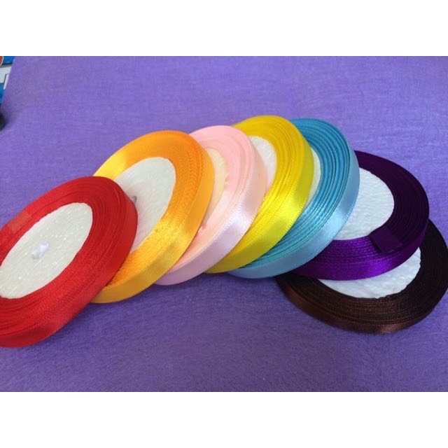 Ruy băng lụa trơn nhiều màu bản 1cm loại đẹp