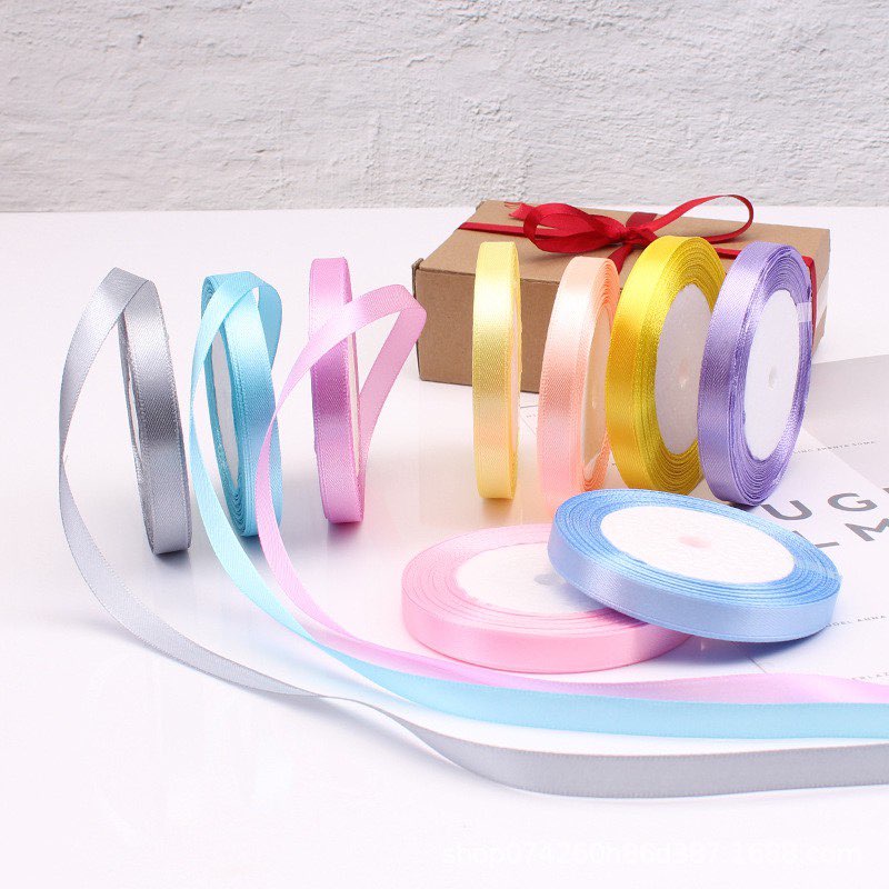 Ruy băng lụa trơn nhiều màu bản 1cm loại đẹp