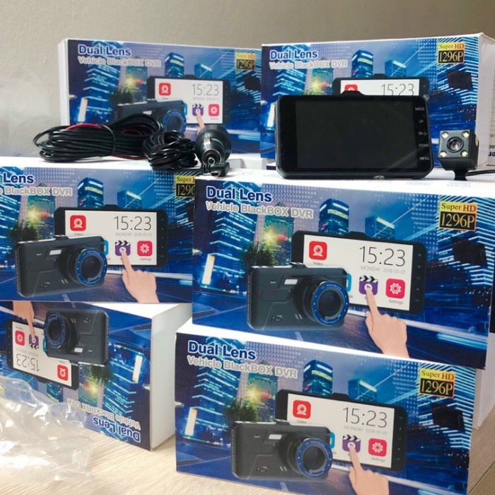 Cam Hành Trình Oto A6 Plus Ghi Hình Trước Sau 1080P Màn Hình Cảm Ứng Dùng Được Cho Xe Tải Và Xe Con: 12-24V