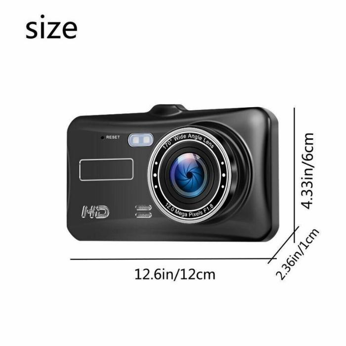 Cam Hành Trình Oto A6 Plus Ghi Hình Trước Sau 1080P Màn Hình Cảm Ứng Dùng Được Cho Xe Tải Và Xe Con: 12-24V