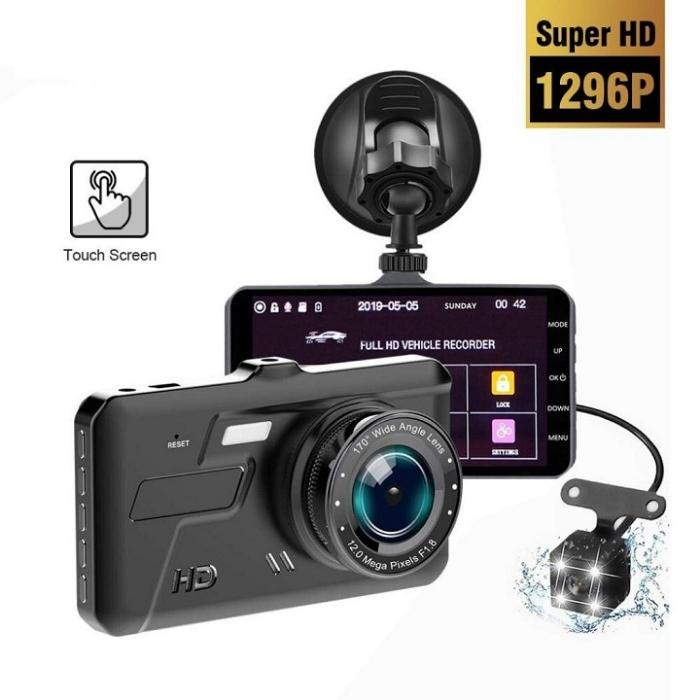 Cam Hành Trình Oto A6 Plus Ghi Hình Trước Sau 1080P Màn Hình Cảm Ứng Dùng Được Cho Xe Tải Và Xe Con: 12-24V