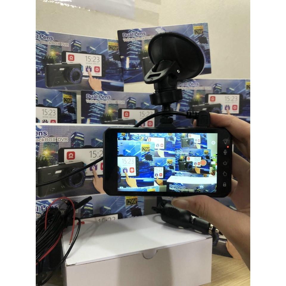Cam Hành Trình Oto A6 Plus Ghi Hình Trước Sau 1080P Màn Hình Cảm Ứng Dùng Được Cho Xe Tải Và Xe Con: 12-24V
