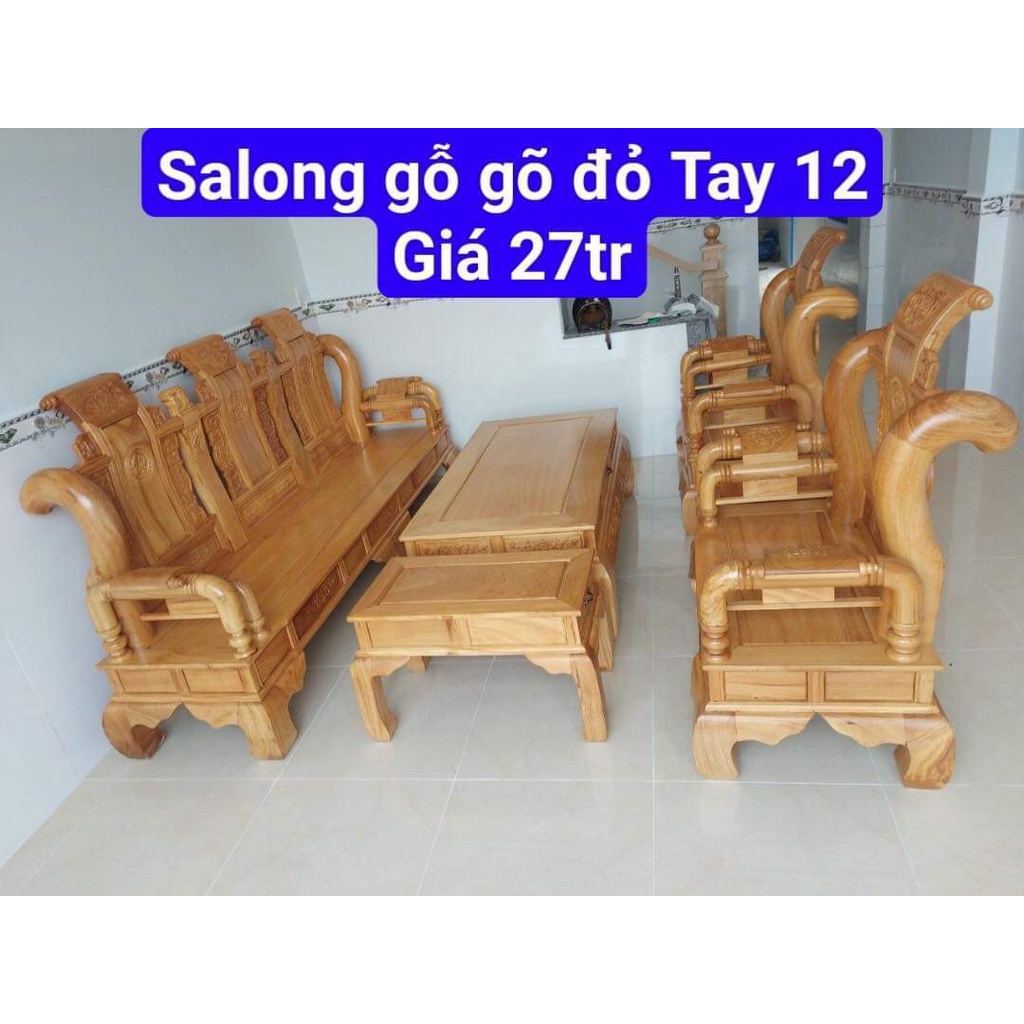 Bộ ghế salon gỗ gõ đỏ mẫu Tần Thủy Hoàng tay 12 -Bộ bàn ghế phòng khách (FREESHIP 50 KM )