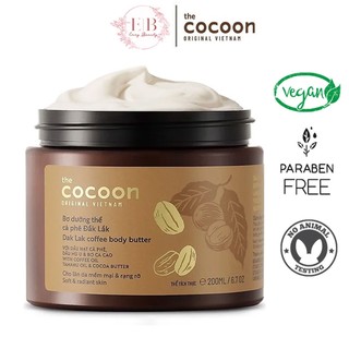 Bơ dưỡng thể cà phê đắk lắk cocoon 200ml giúp dưỡng ẩm làm trắng da body