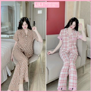 Đồ bộ mặc nhà nữ, bộ ngủ pijama đùi cộc chất lụa MANGO loại 1