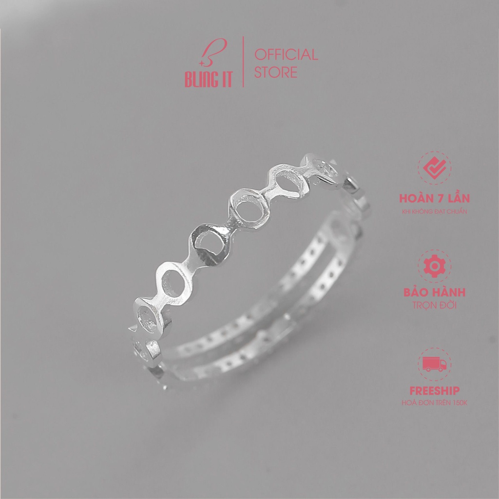 Nhẫn Nữ Bạc 925 Cao Cấp BLING IT Đính Đá Lấp Lánh,Thiết Kế Độc Quyền - BIN330