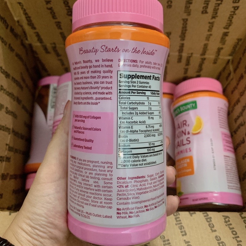 KẸO DẺO Hair, skin & Nails Nature's Bounty 80 viên USA