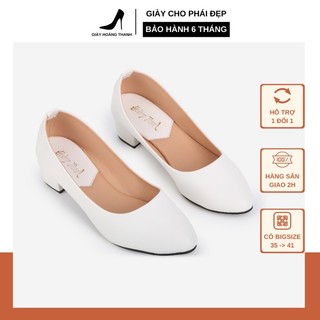 Giày Cao Gót Nữ 3P Bigsize Đế Vuông 3cm Bít Mũi Sang Trọng. Giày Hoàng Thanh G2