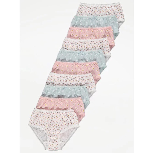 Set 10 quần chíp/boxer trắng unicorn hoa George_hàng chính hãng Anh