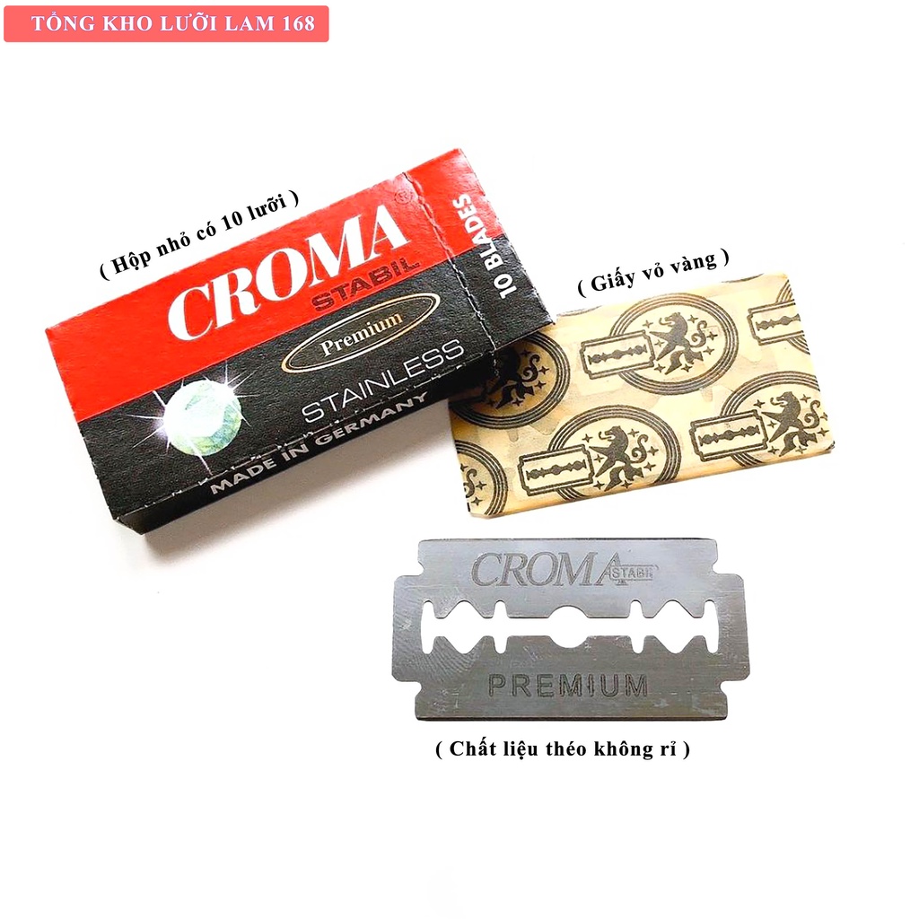 Hộp 10 Lưỡi Dao Lam Croma Chính Hãng