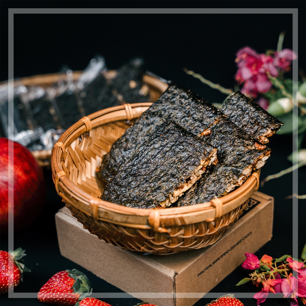 Bánh Rong Biển Kẹp Hạt Dinh Dưỡng Ăn Kiêng Giảm Cân Tự Nhiên Đồ Ăn Vặt Healthy