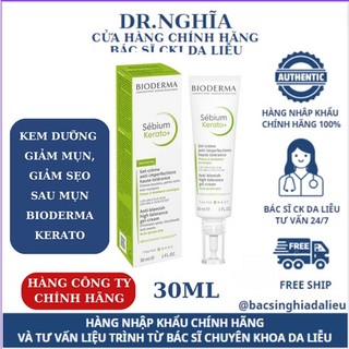 Kem dưỡng bioderma sébium kerato+ 30ml - hỗ trợ giảm mụn, thâm cho da mụn nhẹ, trung bình