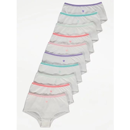 Set 10 quần chíp/boxer trắng unicorn hoa George_hàng chính hãng Anh