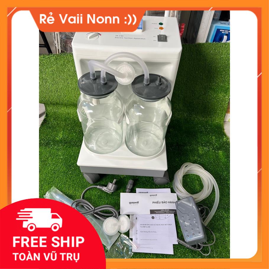 HỎA TỐC GIAO NHANH 30 PHÚT - Máy hút dịch hút đờm YUWELL 7A-23D(2 bình)