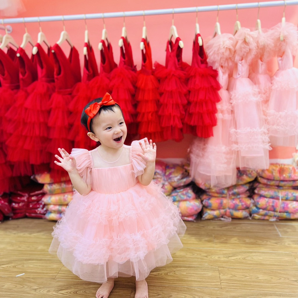 VÁY CÔNG CHÚA ĐẦM CÔNG CHÚA THIẾT KẾ NHÚN SIÊU BỒNG BỀNH CHO BÉ GÁI