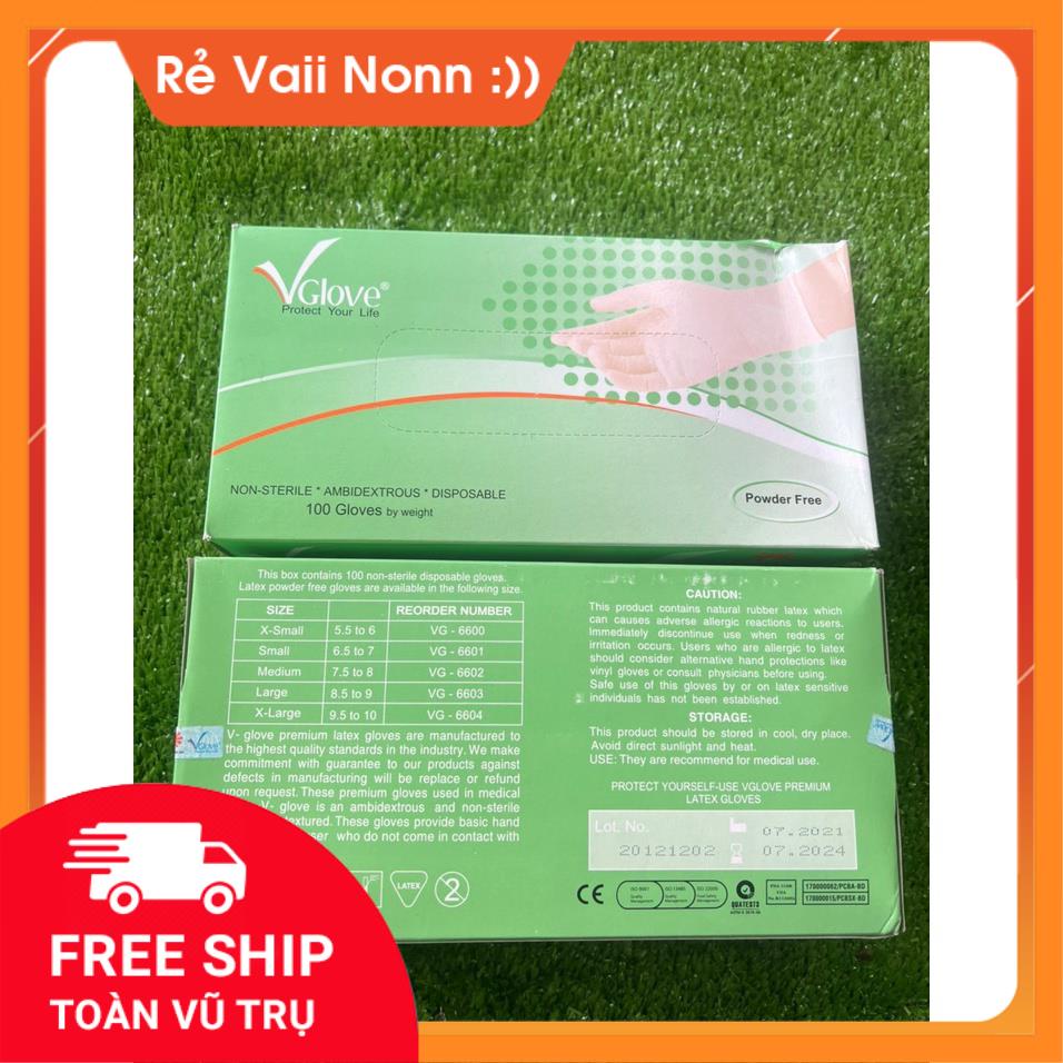 Găng tay không bột Vglove 100c/hộp