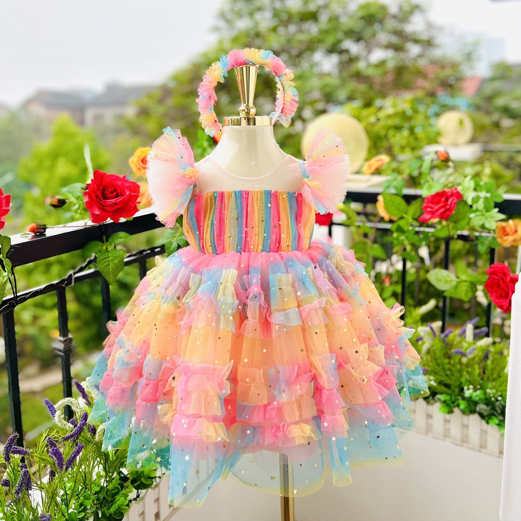 VÁY CÔNG CHÚA ĐẦM CÔNG CHÚA THIẾT KẾ NHÚN SIÊU BỒNG BỀNH CHO BÉ GÁI